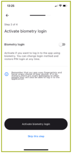 Activate biometric